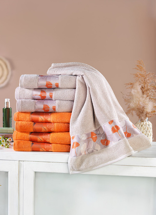 Frottier-Serie mit bedruckter Polyester-Bordüre