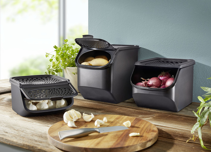 Schüsseln & Behälter - «Tupperware» PantrySmart Aufbewahrungsboxen, in Farbe SCHWARZ, in Ausführung 