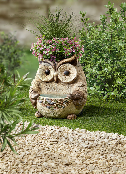 Garten - Pflanzentopf «Eule», in Farbe SCHWARZ