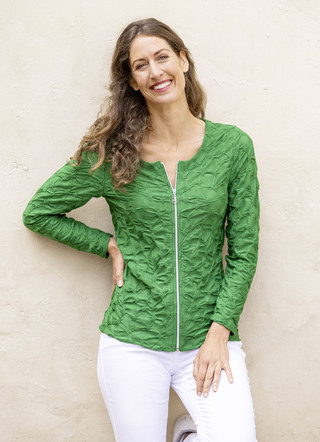 Shirtjacke mit durchgehendem Reissverschluss