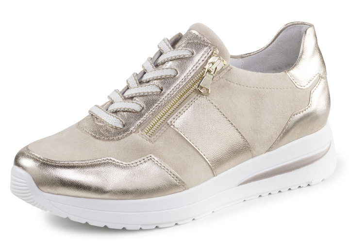 Slipper & Schnürschuhe - ELENA EDEN Sneaker aus Nappaleder, in Größe 3 1/2 bis 8, in Farbe MATTGOLD-BEIGE Ansicht 1