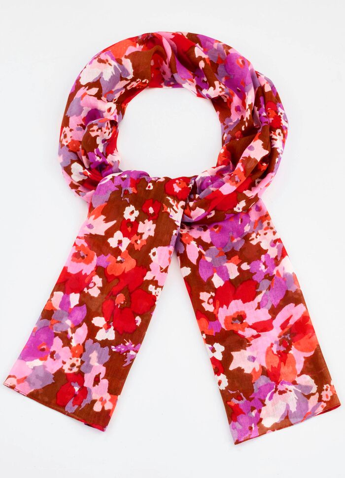 Schal mit Fantasiebl&uuml;ten-Dessin 