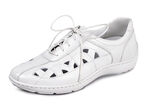 Waldläufer, sommerliche Damen-Schnürschuhe, Weite H, mit herausnehmbarem Fussbett NATURWEISS