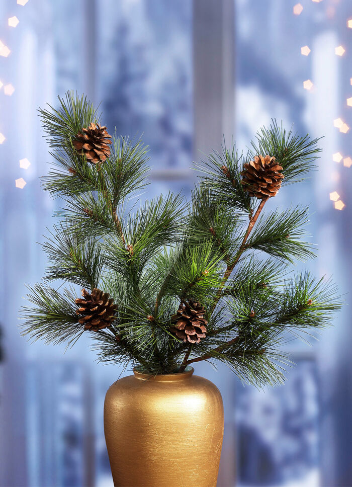 Kiefernzweige mit echten Zapfen, 2er-Set 