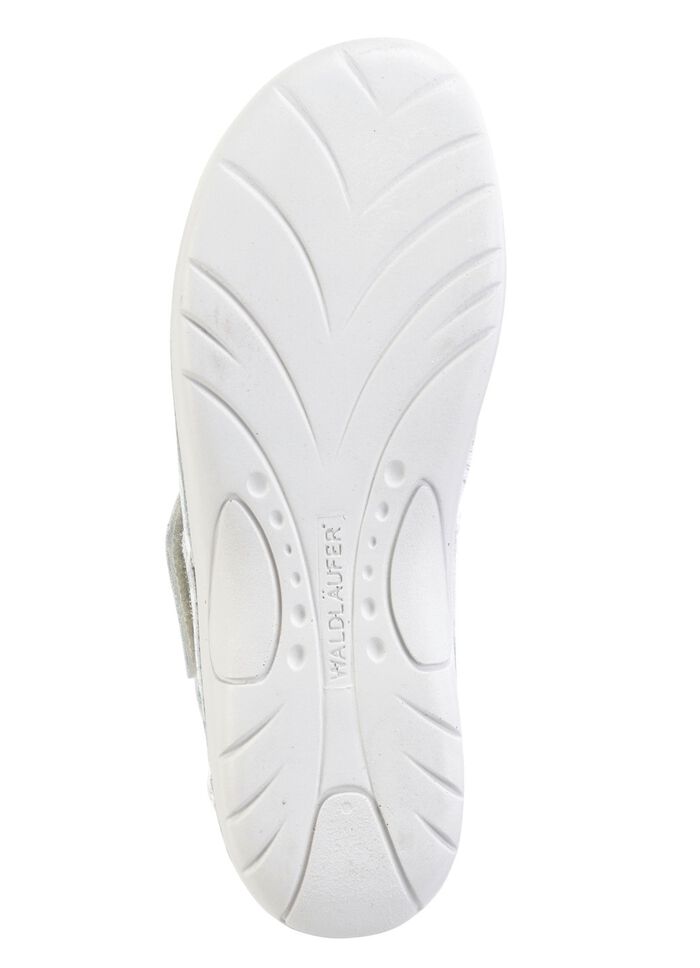 Waldl&auml;ufer Sandale mit Metallschmuck mit Glitzersteinchen MATTSILBER