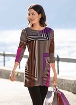 Tunika mit modisch flachem Halsausschnitt  