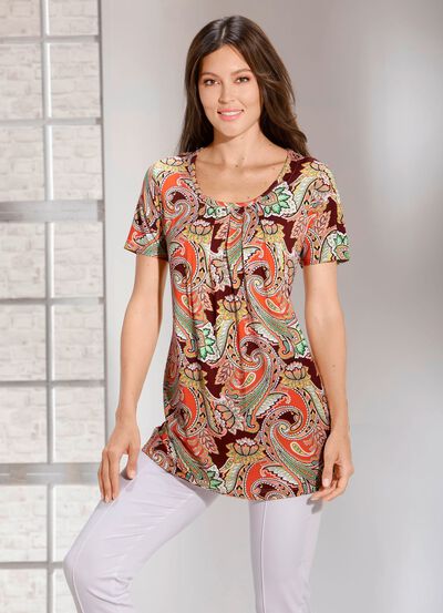 Allover gemustertes Longshirt  