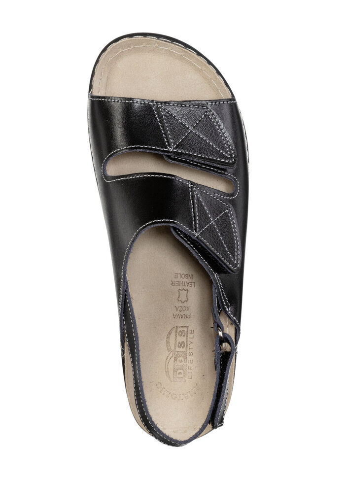 Sandale mit Kontrastnähten SCHWARZ