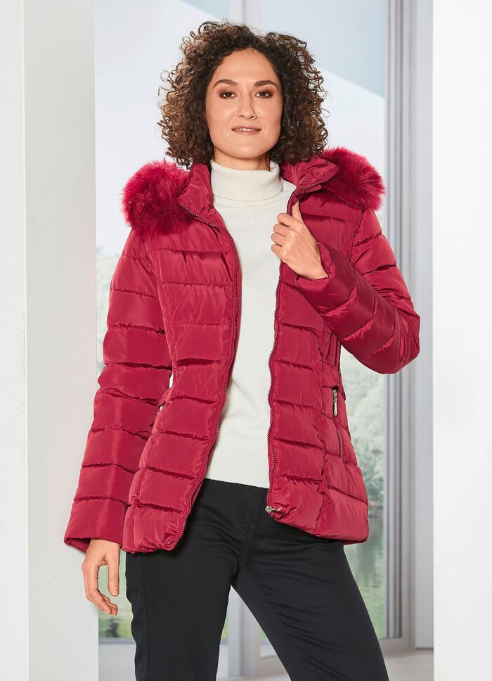 Jacke mit abnehmbarem Kunstpelz-Besatz 