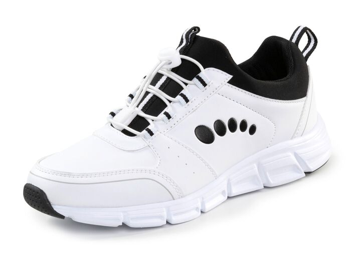 ELENA EDEN, stylische Damen-Sneaker, mit herausnehmbarem Fussbett WEISS-SCHWARZ