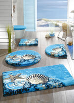 «GRUND» Badgarnitur mit rutschhemmender Latex-Rückseite BLAU