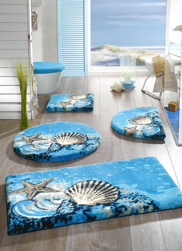 «GRUND» Badgarnitur mit rutschhemmender Latex-Rückseite BLAU