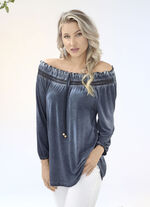 Aussergewöhnliches Shirt mit spezieller Färbetechnik in 3 Farben MARINE