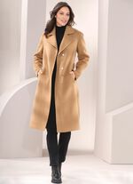 Mantel mit G&uuml;rtel und verdeckter Druckerleiste 