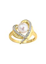 Vergoldeter Damenring mit S&uuml;sswasser-Zuchtperle 