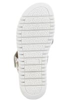 Waldl&auml;ufer Sandale aus gl&auml;nzend bedrucktem Nubukleder ECRU-BUNT