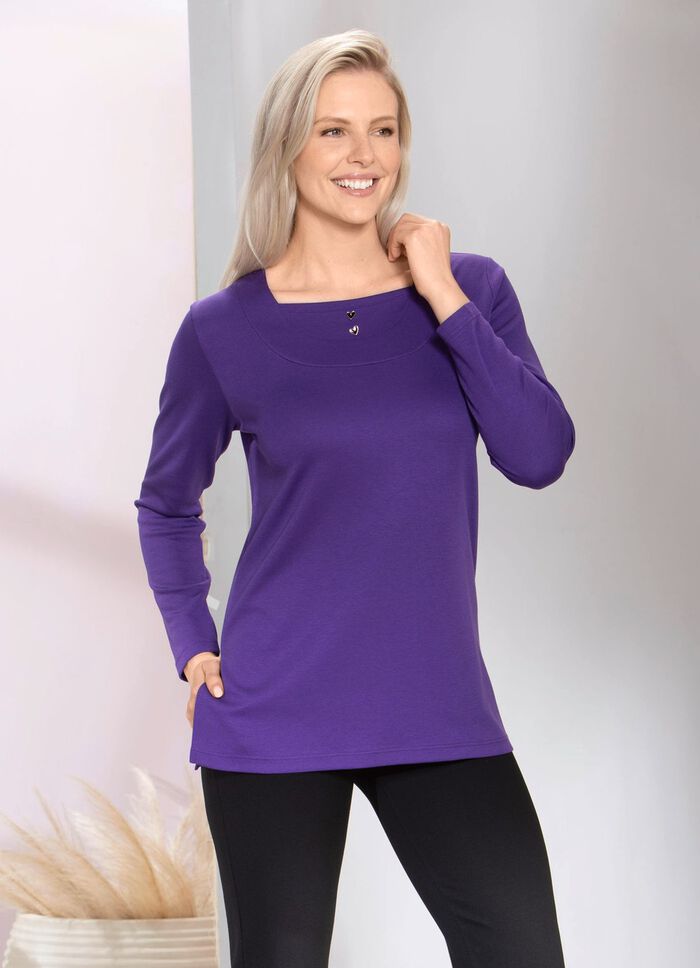 Charmantes Sweatshirt mit Blende in 2 Farben 
