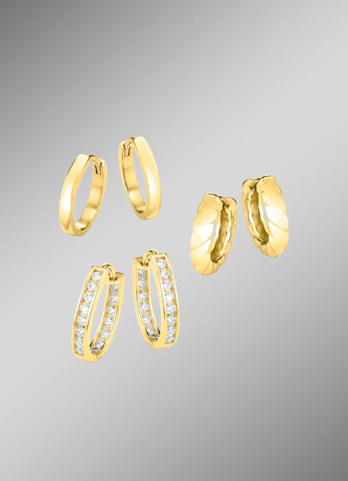 Schmuckset, 3-teilig, aus 3 Paar Creolen 