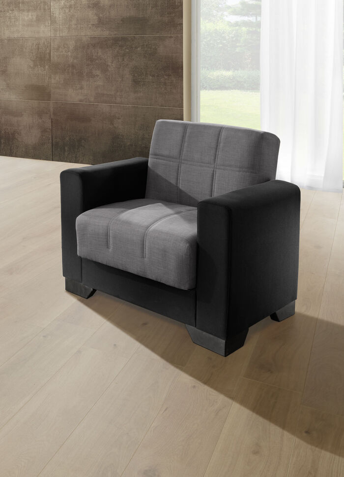 Moderne Polstermöbel mit Zierkissen SCHWARZ-GRAU
