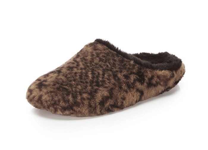 Laurina Pantoffel aus sehr kuscheligem Pl&uuml;schmaterial BRAUN
