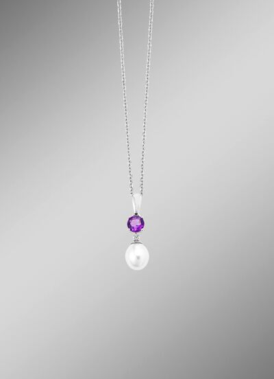 Anh&auml;nger mit S&uuml;sswasser-Zuchtperle und Amethyst 