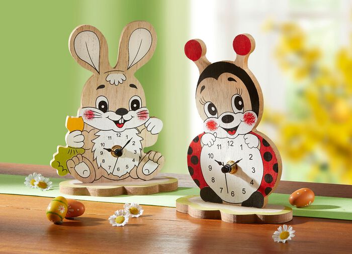 Batteriebetriebene Tischuhr aus Holz 