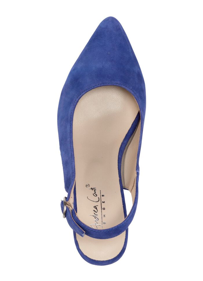 Andrea Conti Sling-Pumps aus weichem Samt-Chevreauleder 