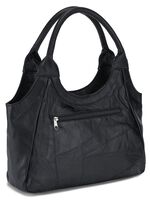 Patchwork-Tasche aus Nappaleder  SCHWARZ