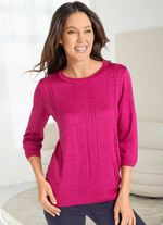 Pullover mit edlem Glanz FUCHSIA