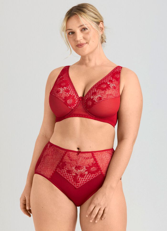 Miss Mary Bügel-BH mit floraler Elastikspitze ROT