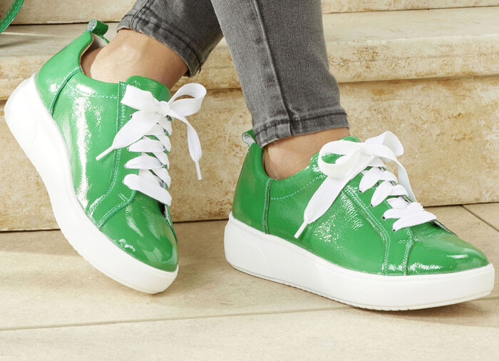 Waldläufer, trendige Damen-Schnürschuhe, Weite H, mit herausnehmbarem Fussbett GRÜN