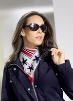 Nickituch mit blauen Seesternen 