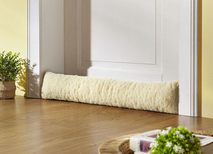 Zugluftstopper aus reiner Schurwolle NATUR