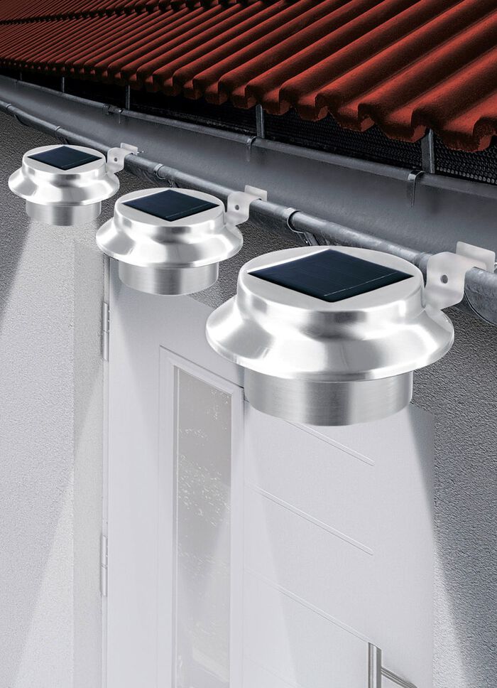 Dachrinnen-Lampe, 3er-Set 