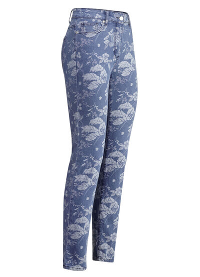 Jeans mit floraler Dessinierung 
