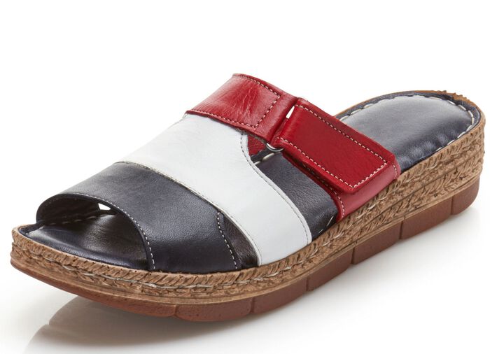 Andrea Conti Pantolette aus Nappaleder BLAU-WEISS-ROT