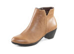 Andrea Conti, trendige Damen-Stiefeletten, mit Reissverschluss COGNAC