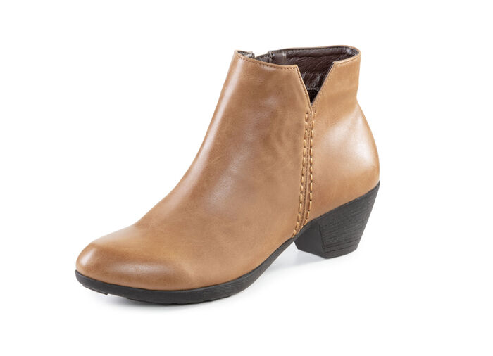 Andrea Conti, trendige Damen-Stiefeletten, mit Reissverschluss COGNAC