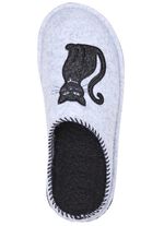 Klassiche Damen-Hausschuhe, Weite H, mit niedlicher Katzen-Applikation 