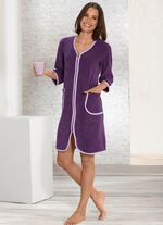 Hauskleid mit farbigen Eins&auml;tzen 