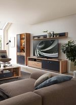 Wohnwand mit LED-Beleuchtung und Softclose 