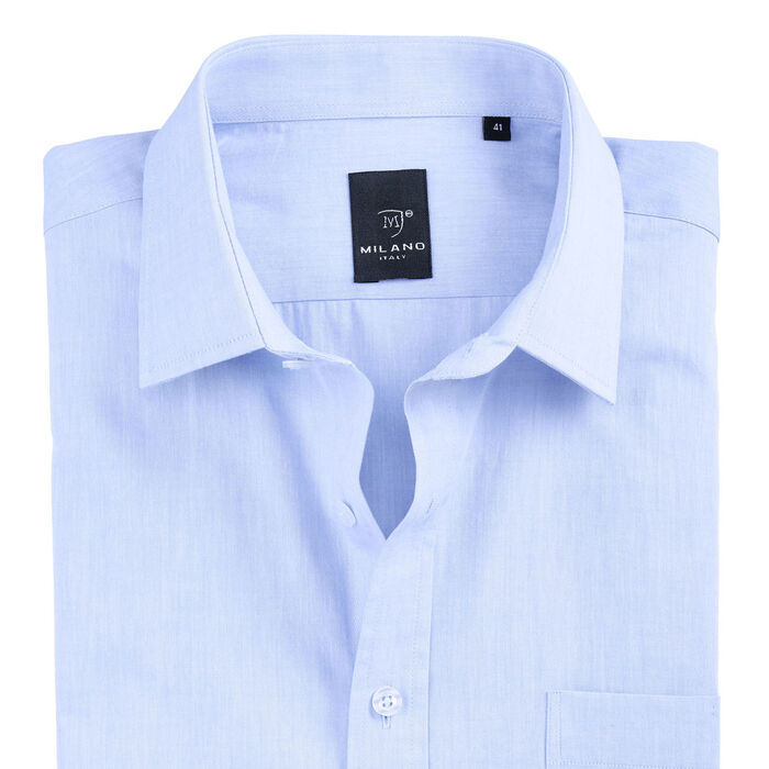 Langarm-Hemd von «Milano Italy» mit Kentkragen in 5 Farben BLEU