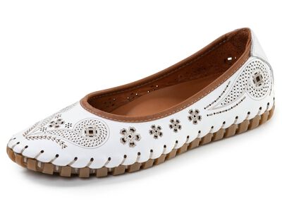 ELENA EDEN, sommerliche Damen-Ballerinas, Weite G, mit herausnehmbarem Fussbett 