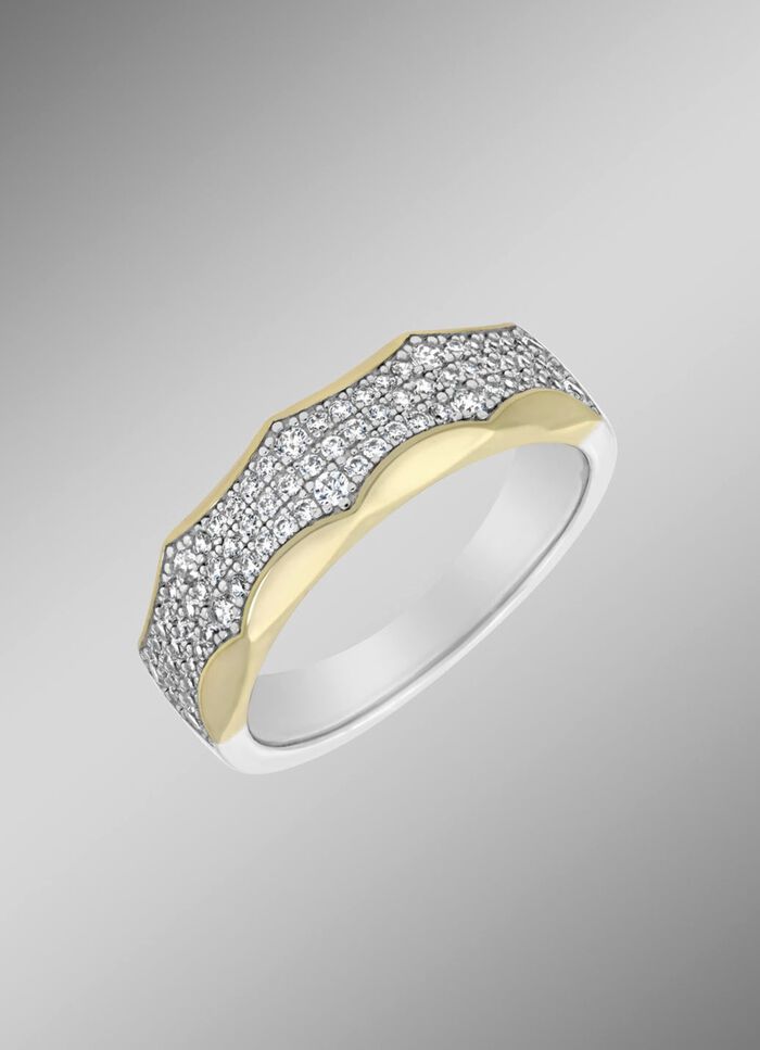 Raffiniertes Design &ndash; Damenring mit synth. Zirkonia 