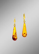 Tropfen-Ohrringe mit Bernstein 