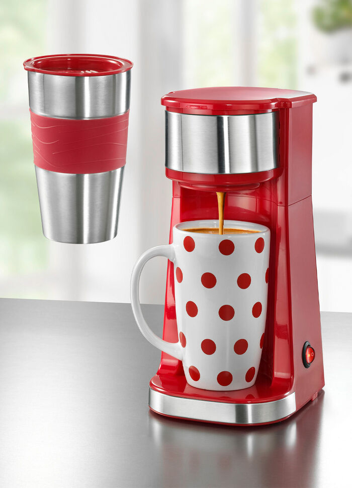 Kaffeemaschine für handelsübliche Kaffeepads und losen Kaffee ROT