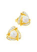 Originelle Ohrstecker mit S&uuml;sswasser-Zuchtperlen 