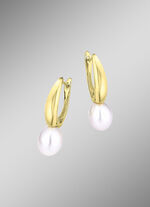 Tropfenförmige Ohrringe mit Süsswasser-Zuchtperlen 