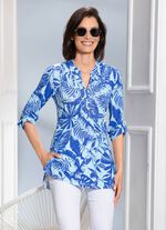 Shirt-Tunika mit Stehkragen 