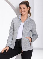 Strickfleece-Kurzjacke von &laquo;LPO&raquo; GRAU MELIERT